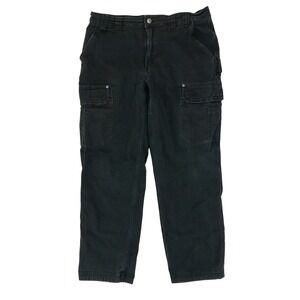 Duluth Trading Co Flex Fire Hose Cargo Pants Mens 36x32 (35x29) Black Utility